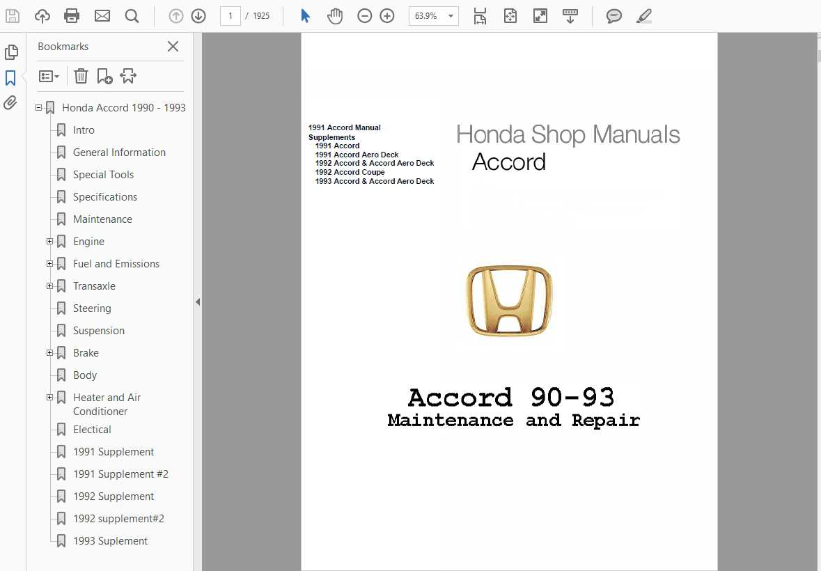 1989 honda accord repair manual