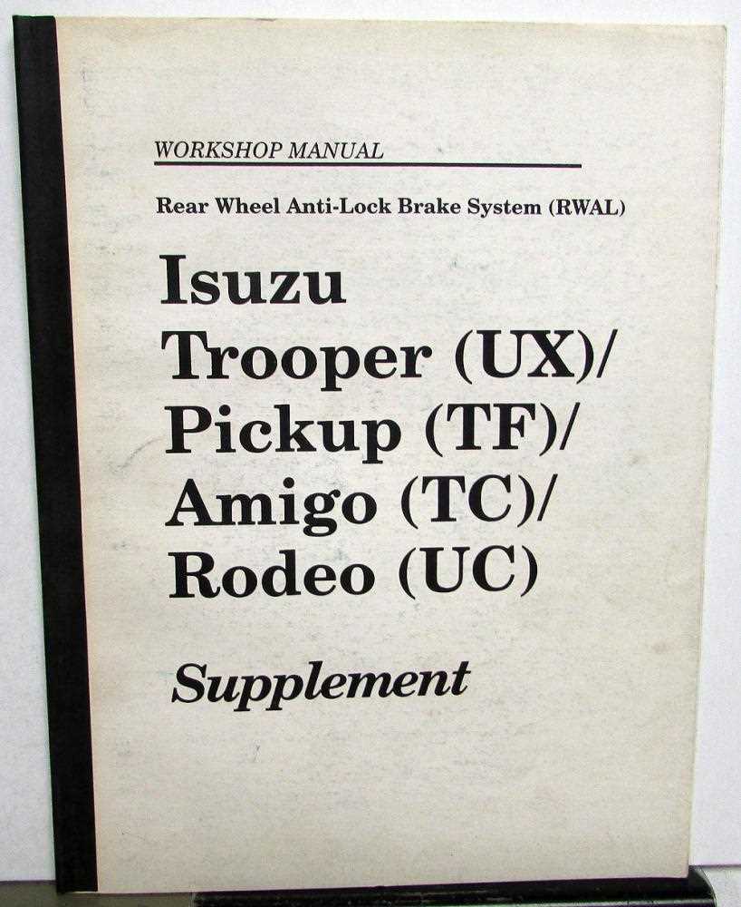 1990 isuzu trooper repair manual