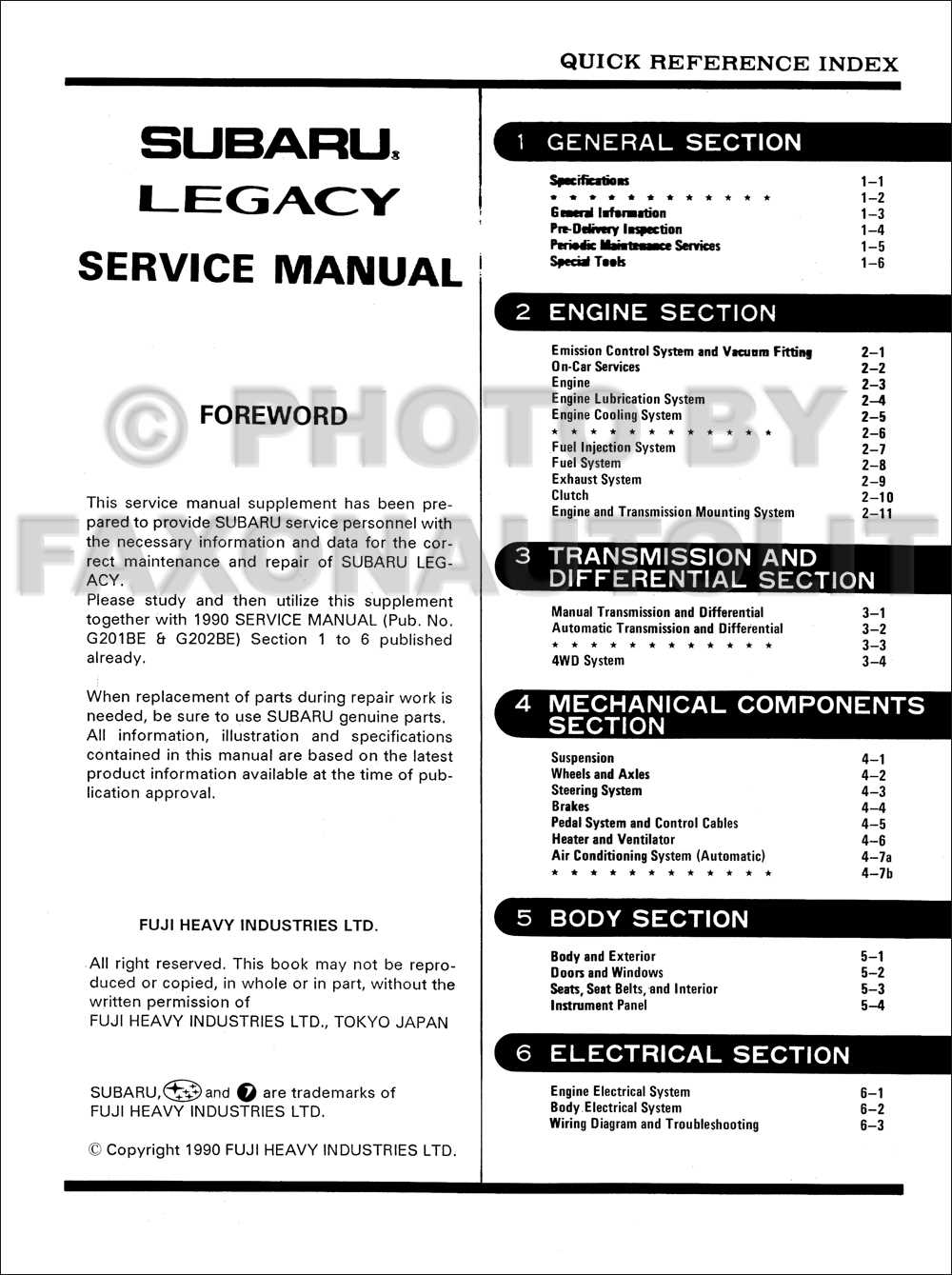 1993 subaru legacy repair manual