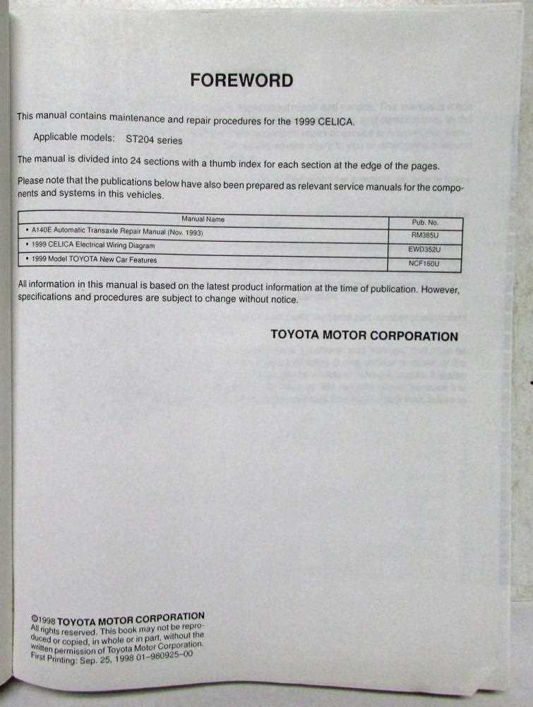 1993 toyota celica repair manual