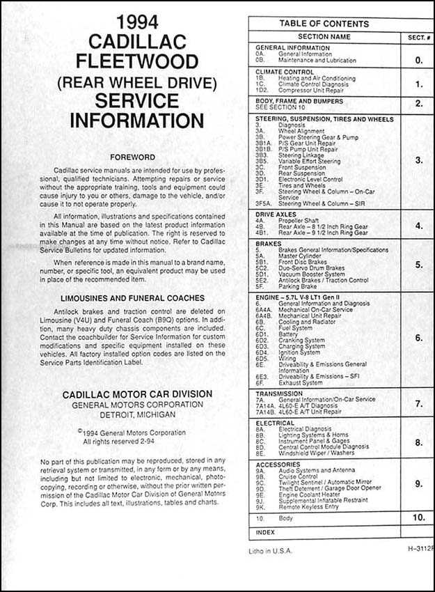 1994 cadillac sedan deville repair manual