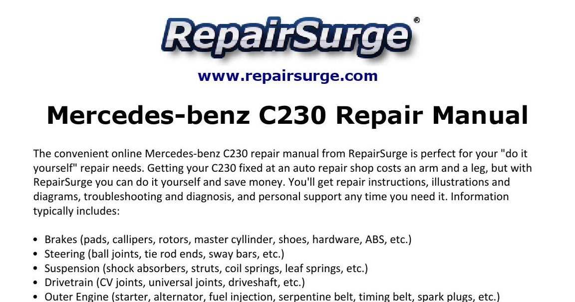 1997 mercedes c230 repair manual