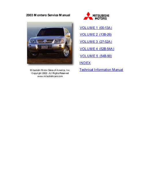 1998 mitsubishi montero repair manual