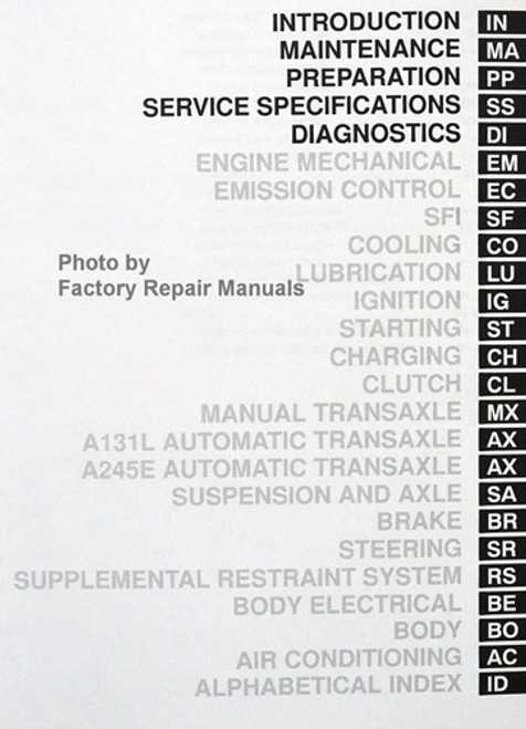 1998 toyota corolla repair manual