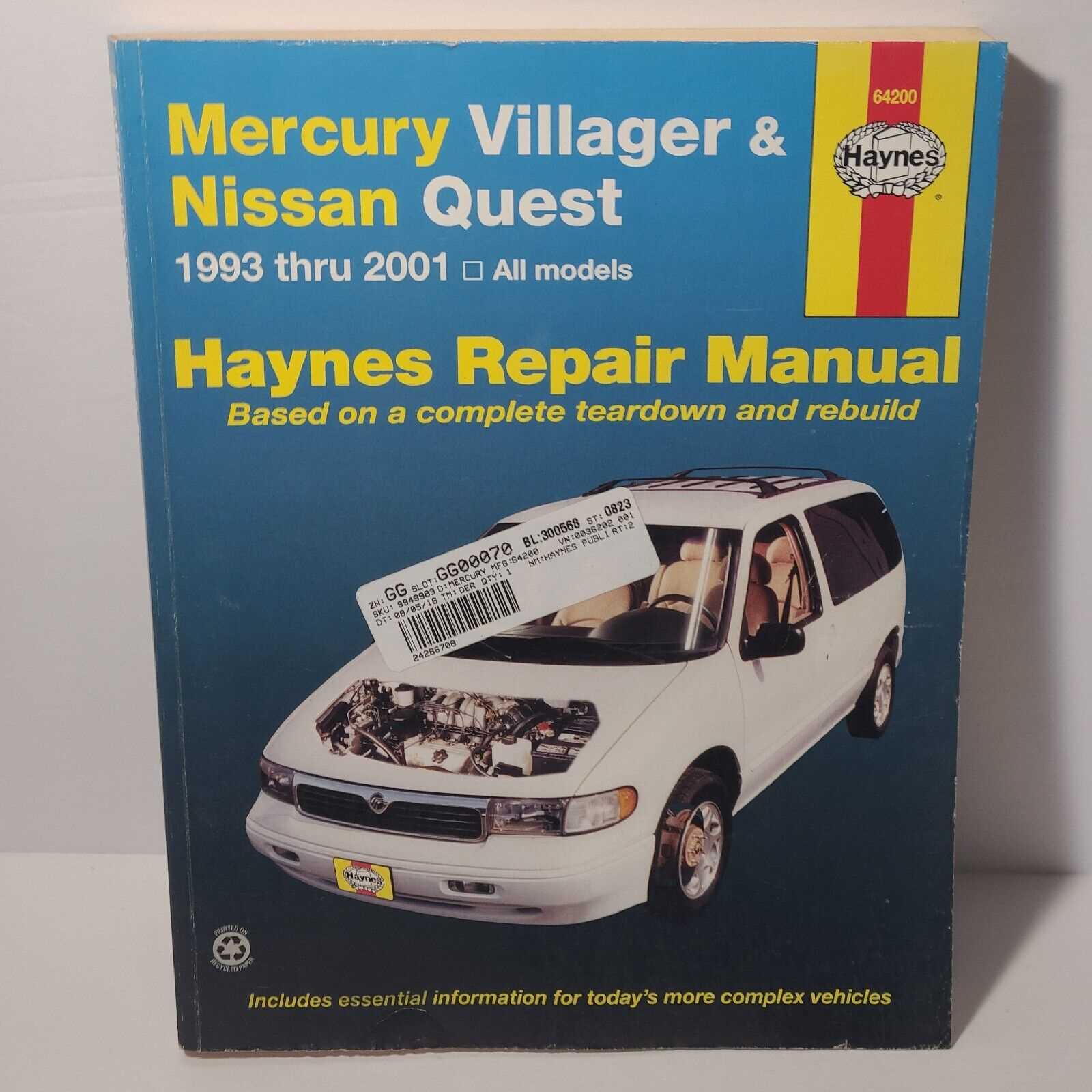 1998 mercury villager repair manual