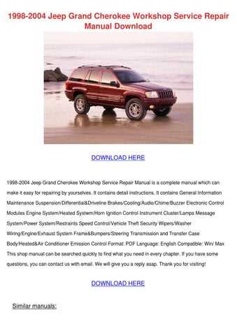 1999 jeep cherokee sport repair manual