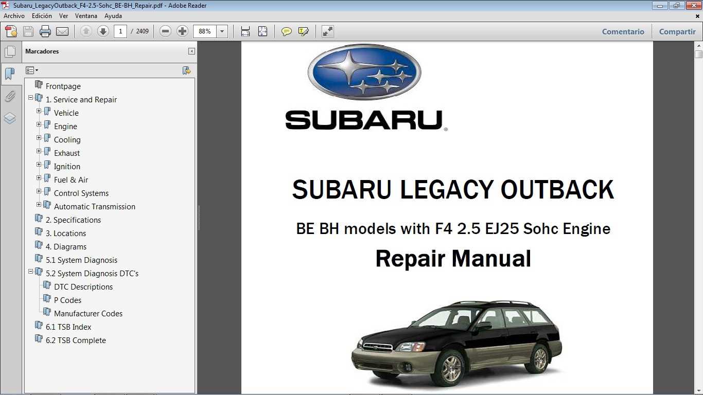 1999 subaru legacy repair manual