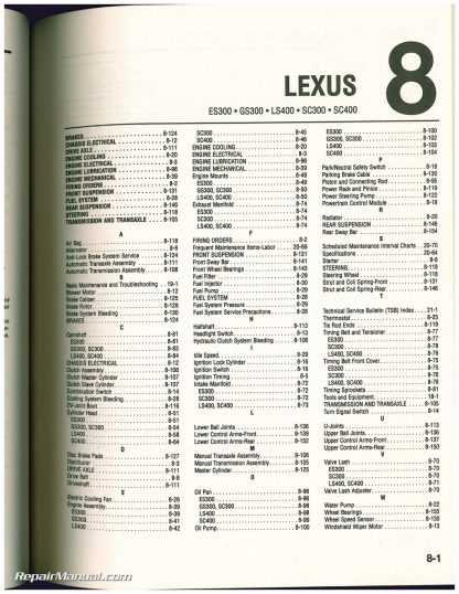 1999 lexus es300 repair manual