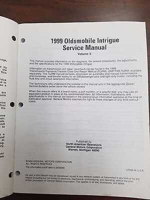 1999 oldsmobile intrigue repair manual