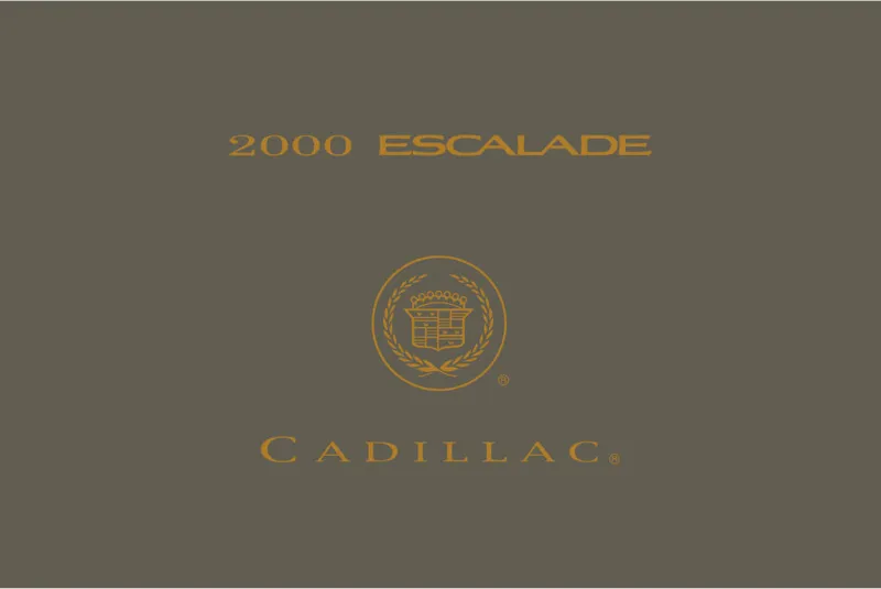 2000 cadillac escalade repair manual