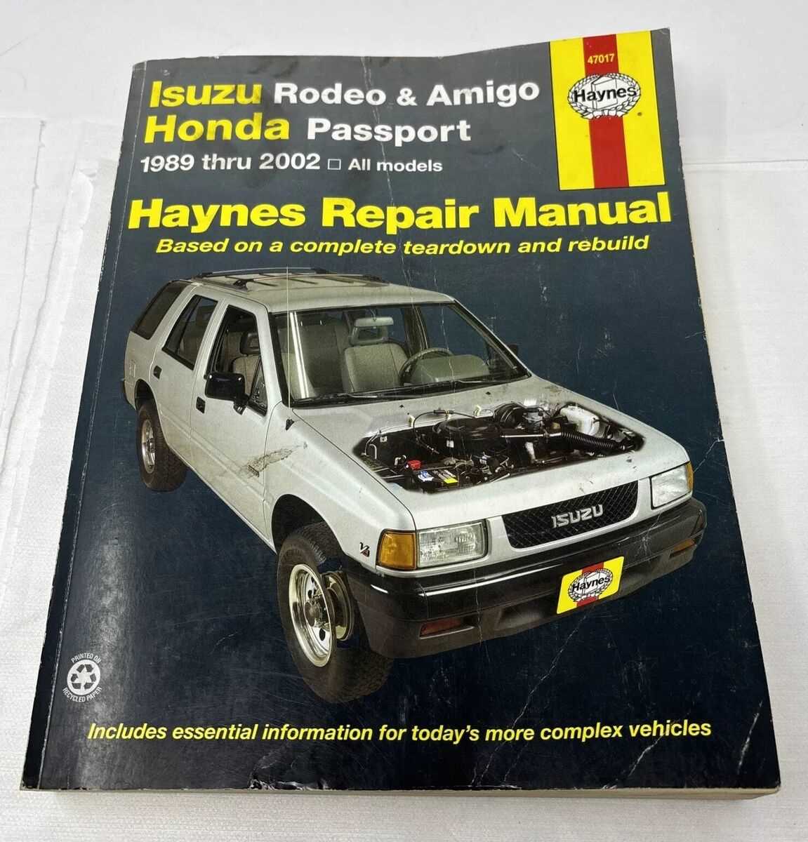 2000 isuzu rodeo repair manual