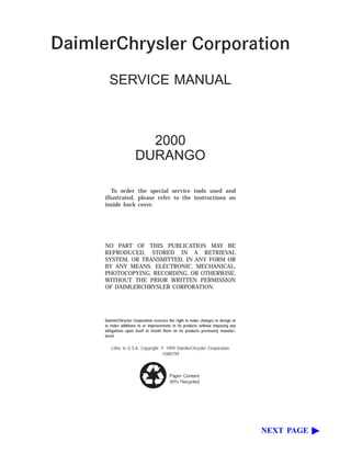 2000 dodge durango repair manual