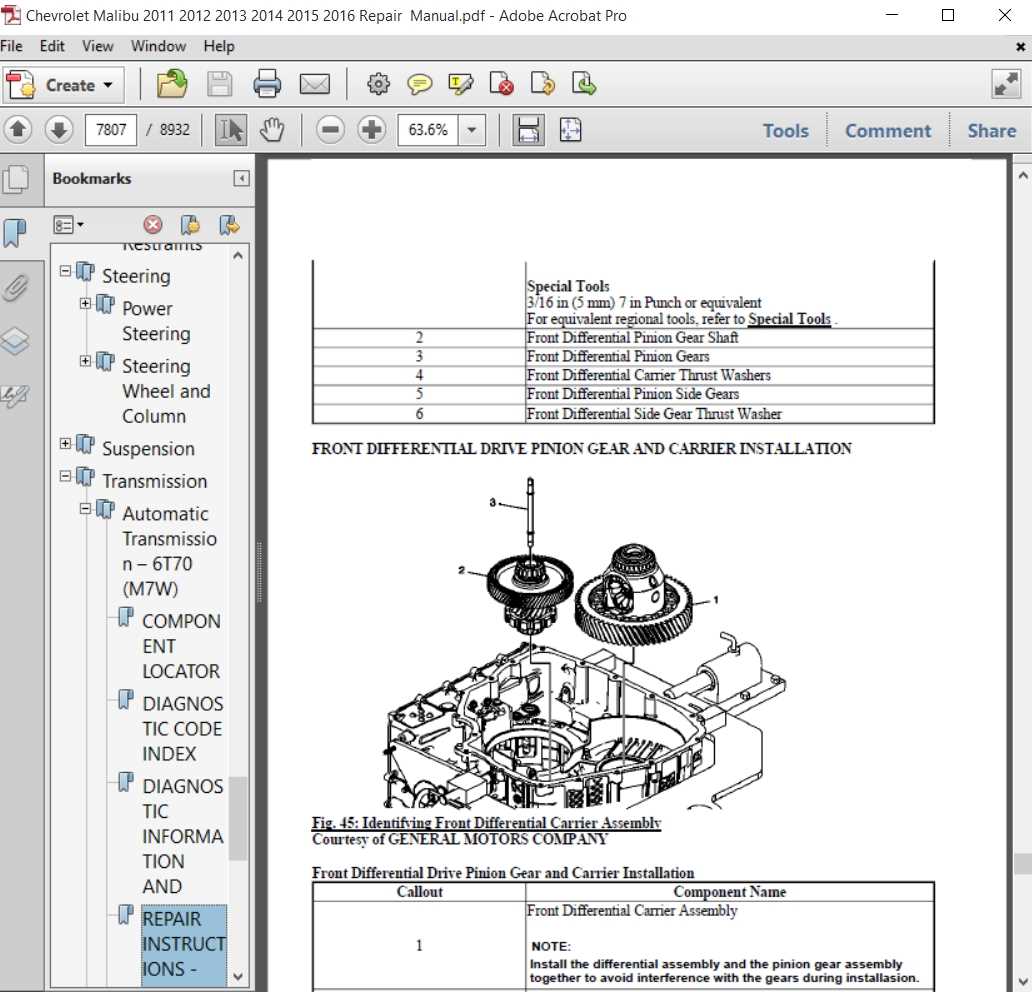 2001 chevrolet malibu repair manual