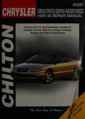 2001 chrysler sebring repair manual