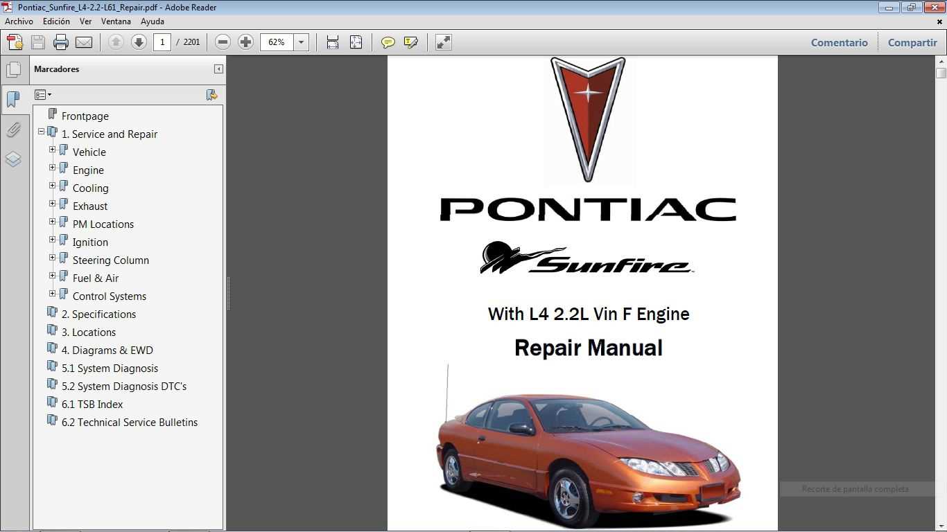 2001 pontiac sunfire repair manual