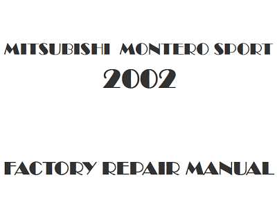 2002 mitsubishi montero repair manual