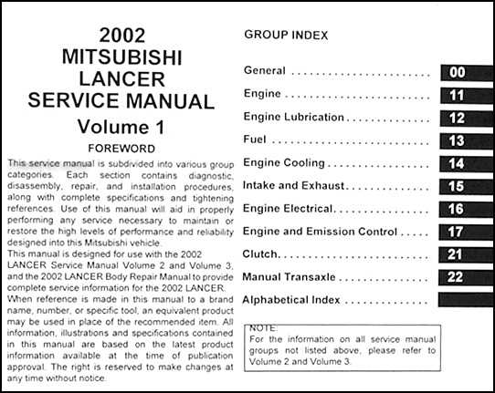 2002 mitsubishi lancer oz rally repair manual