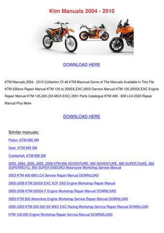 2003 ktm 250 sx repair manual