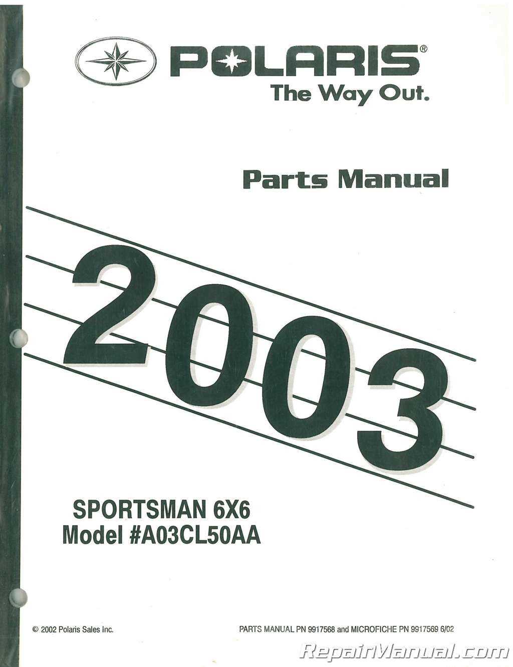 2003 polaris sportsman 500 repair manual