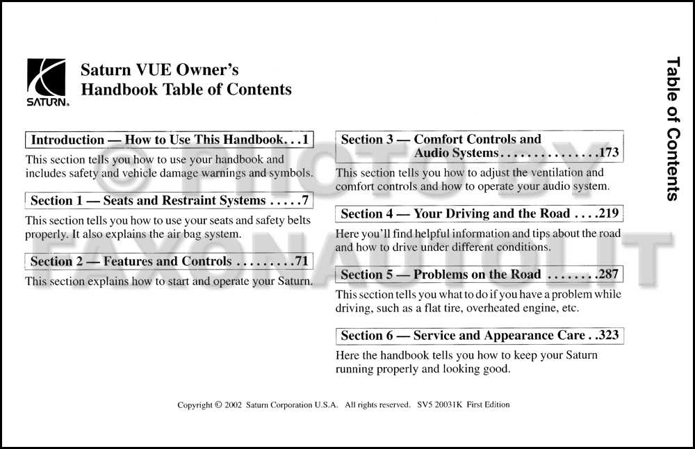 2003 saturn vue repair manual