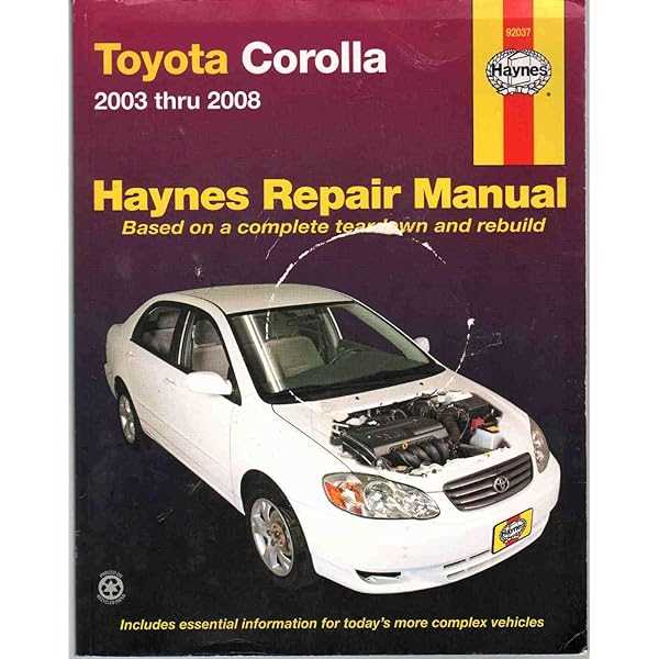 2003 toyota matrix xrs repair manual