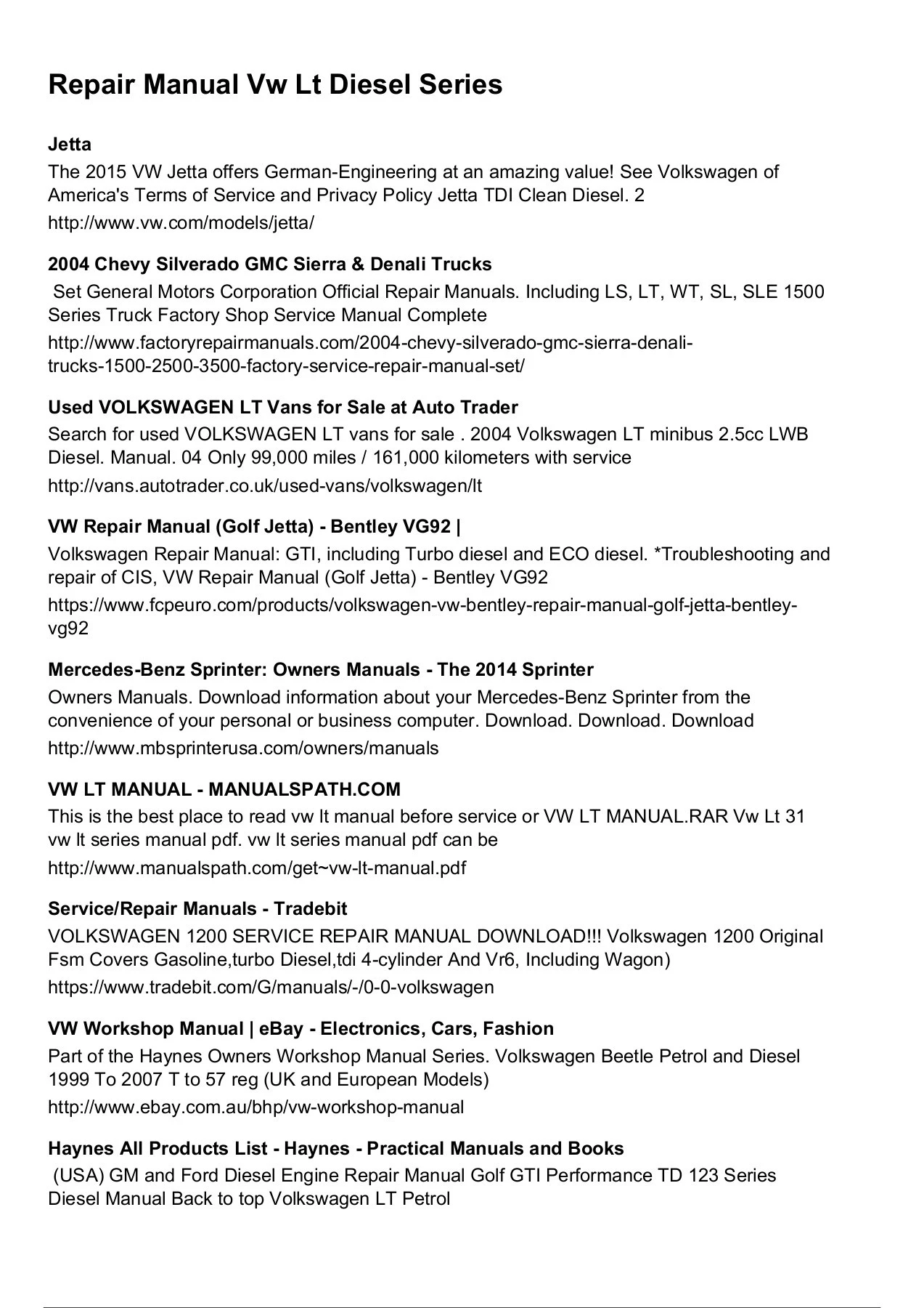 2004 vw jetta tdi repair manual