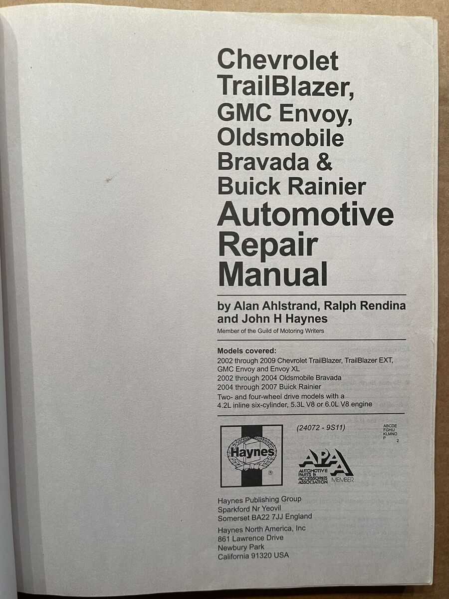 2004 chevy trailblazer repair manual