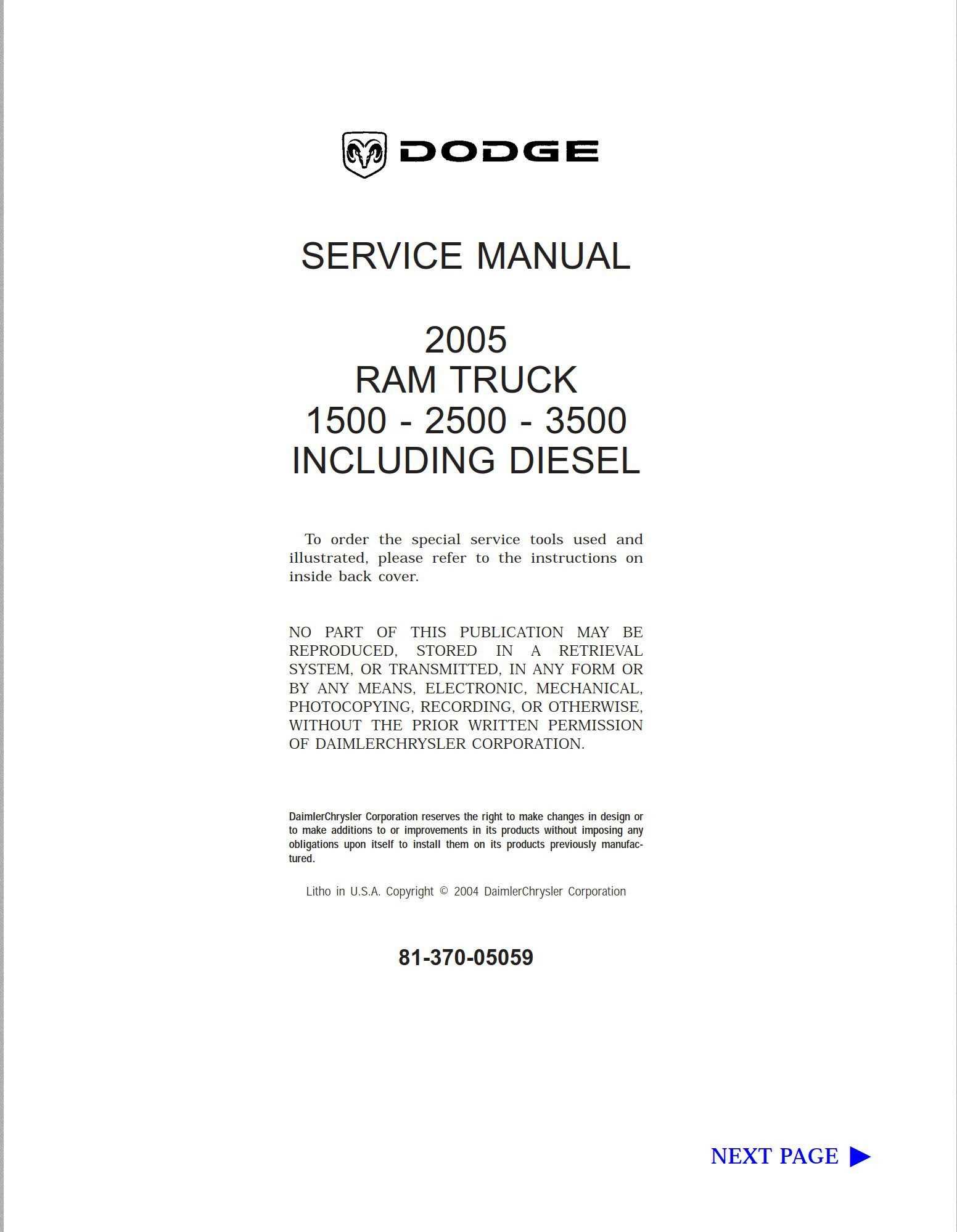 2004 dodge ram 3500 repair manual