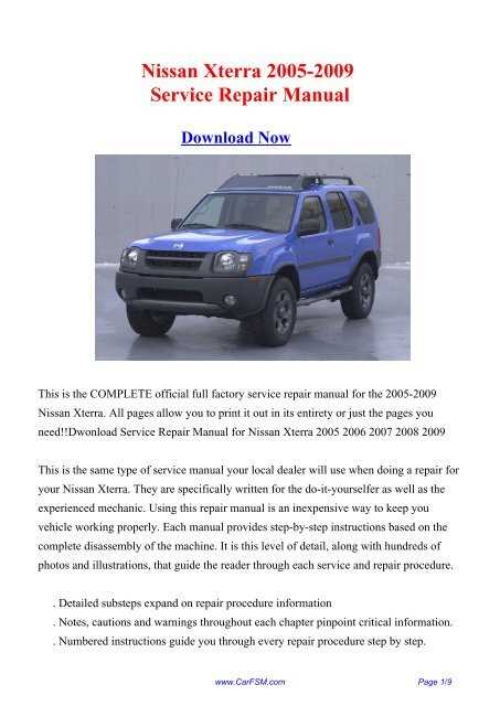 2004 nissan xterra repair manual