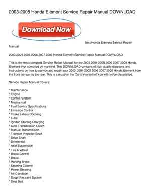 2005 honda element repair manual