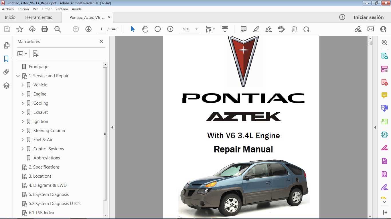 2005 pontiac aztek repair manual