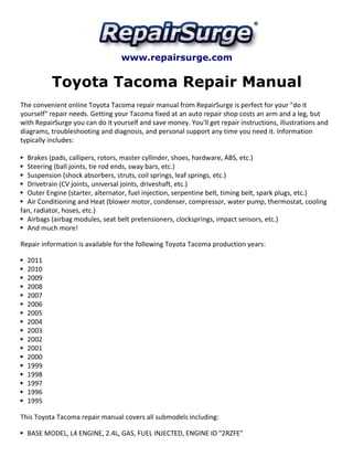 2005 toyota tacoma repair manual