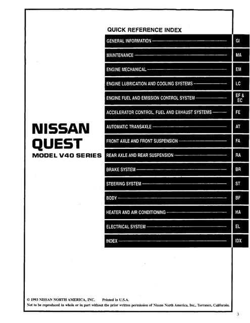 2006 nissan quest repair manual