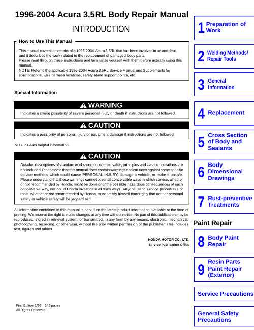 2006 acura rl repair manual