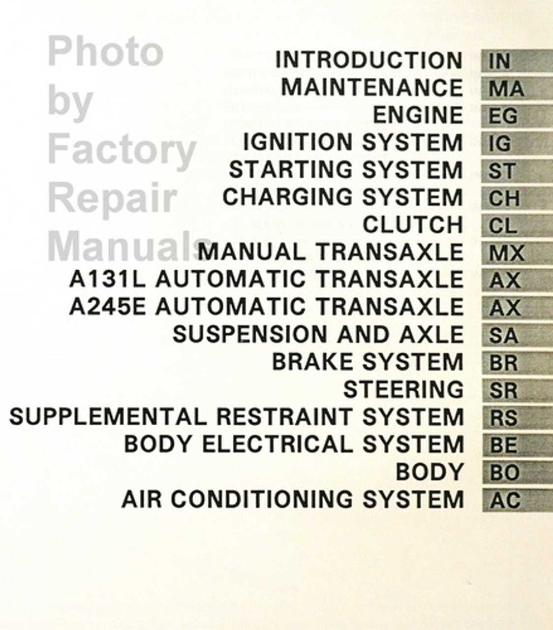 2006 corolla repair manual