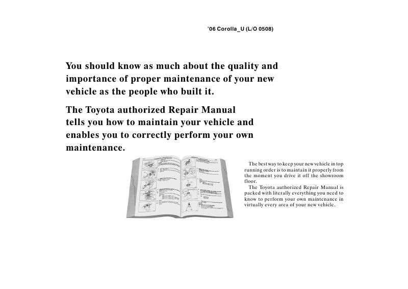 2006 toyota corolla repair manual