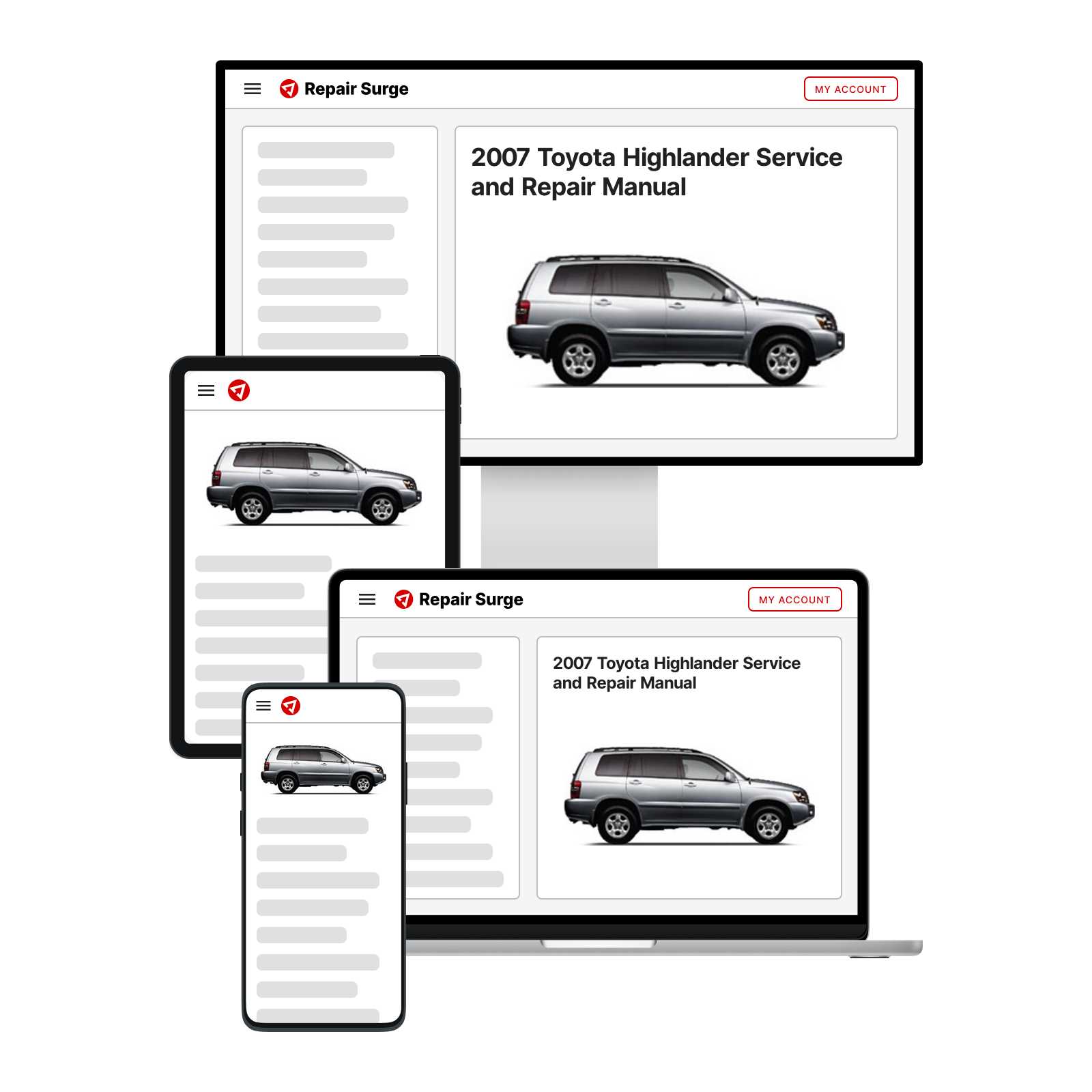 2007 toyota highlander repair manual