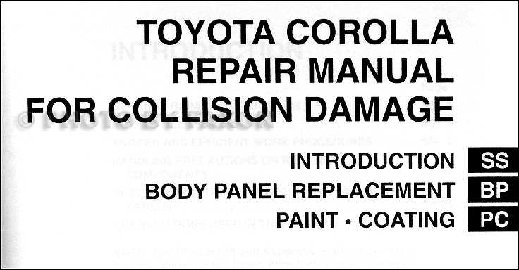 2008 corolla repair manual