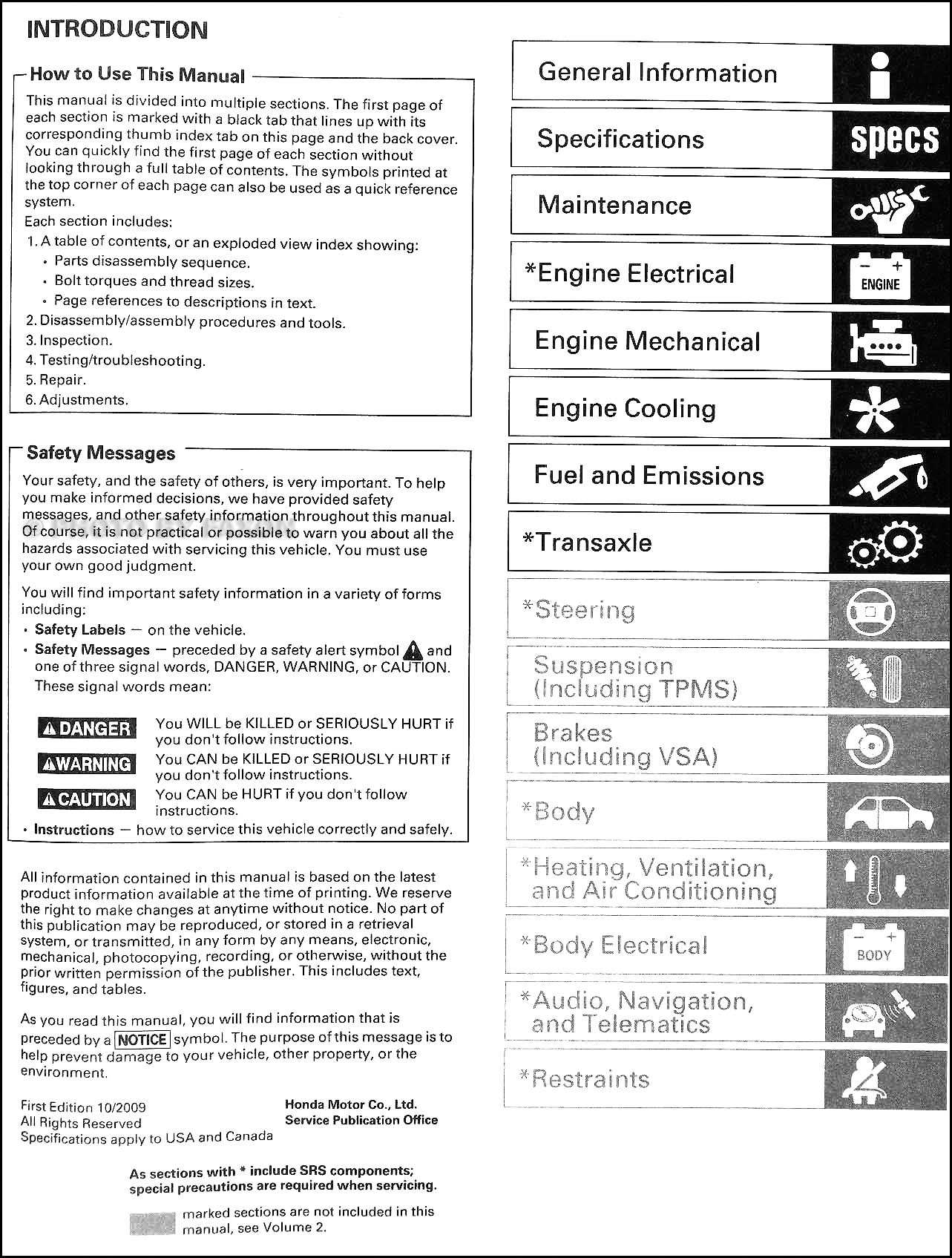 2010 honda element repair manual