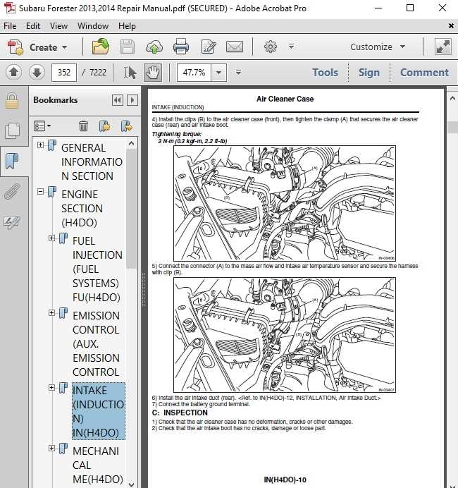 2011 subaru forester repair manual