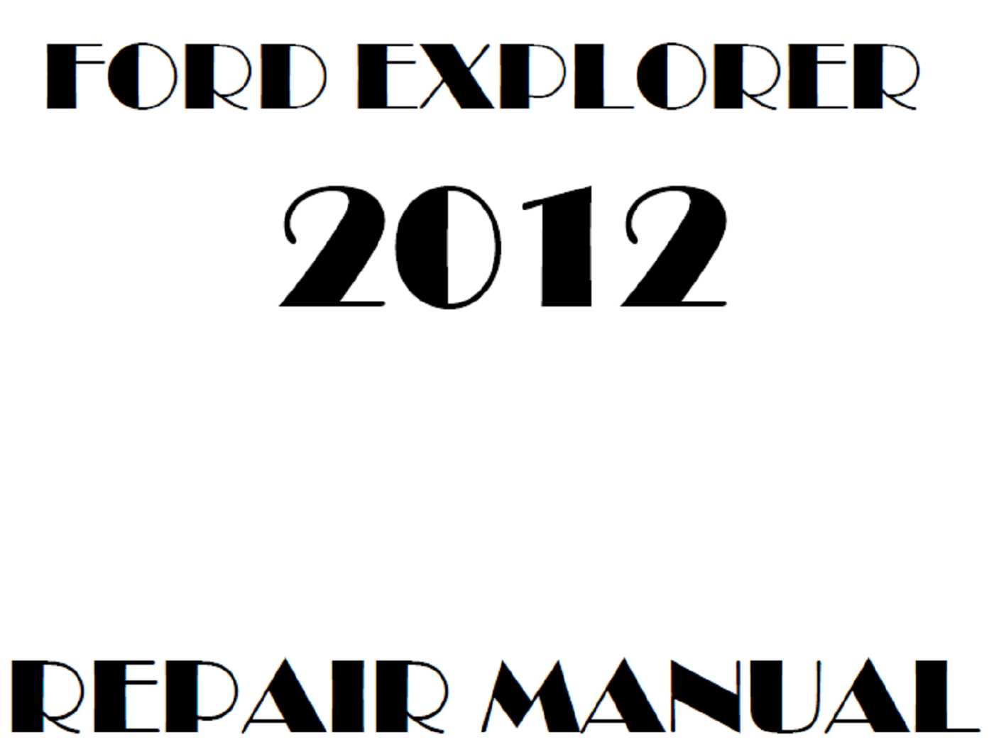 2012 ford explorer repair manual