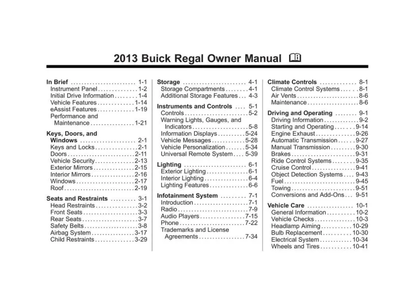 2013 buick regal repair manual