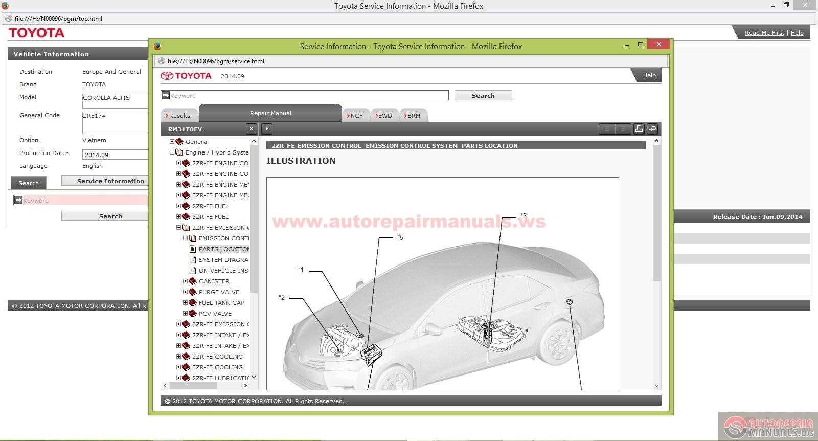 2014 corolla repair manual