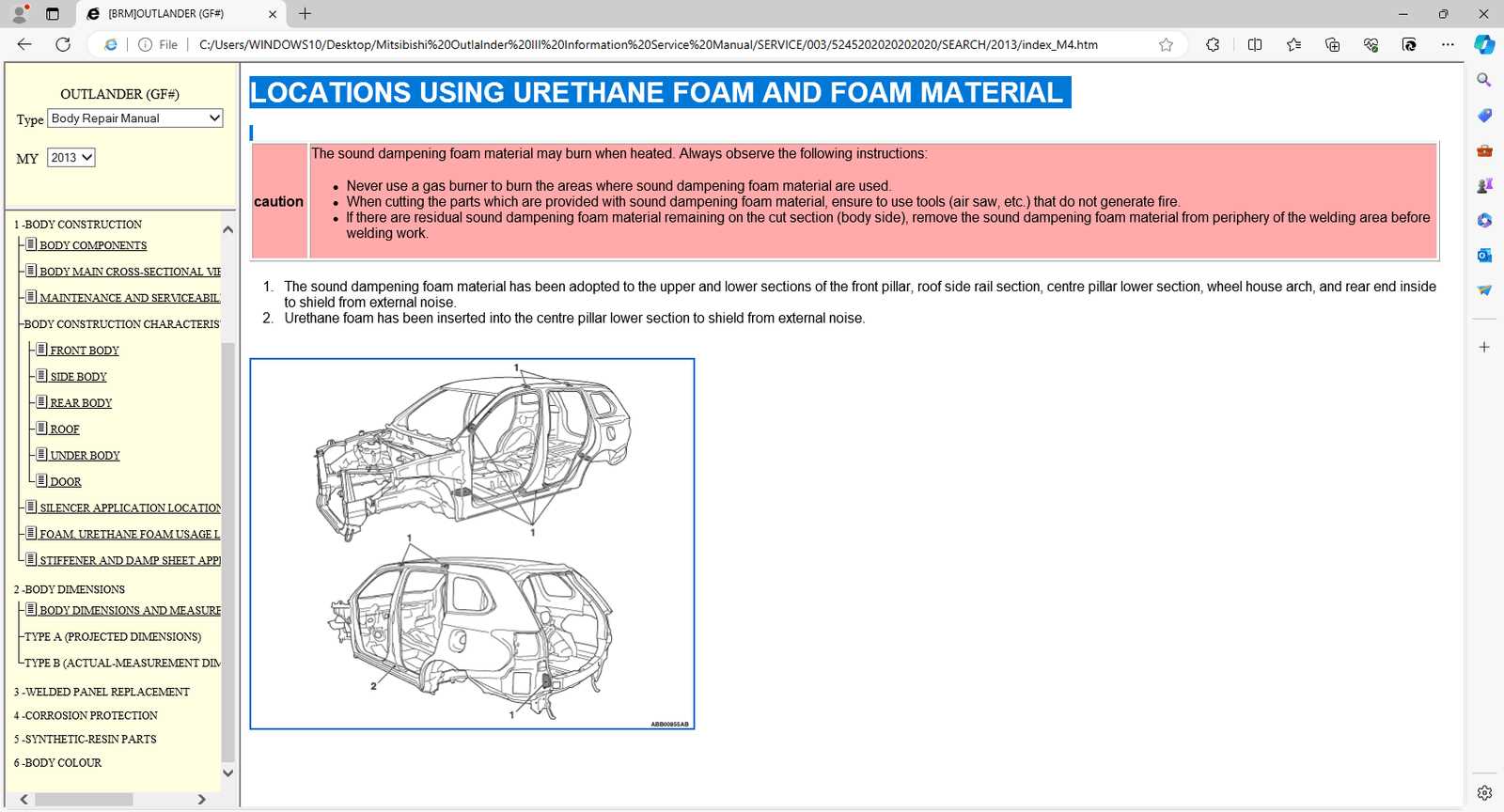 2014 mitsubishi outlander repair manual