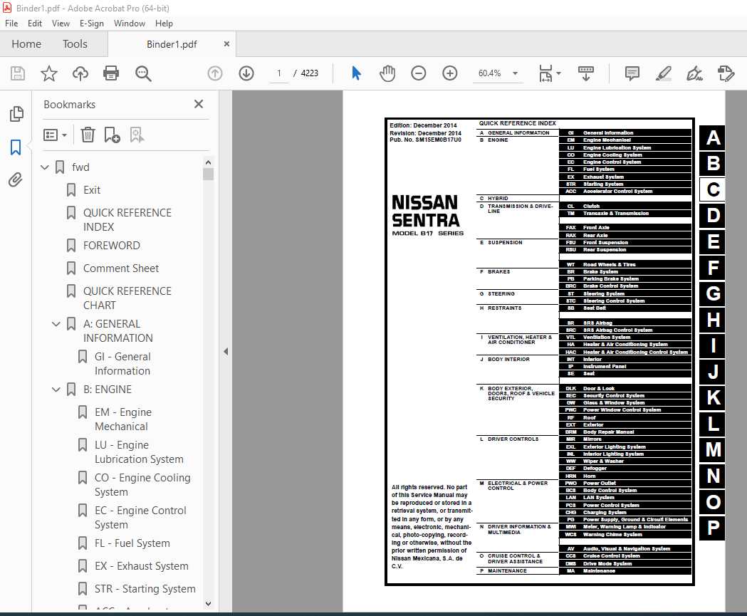 2015 nissan sentra repair manual