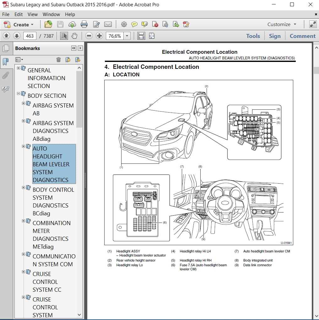 2015 subaru legacy repair manual