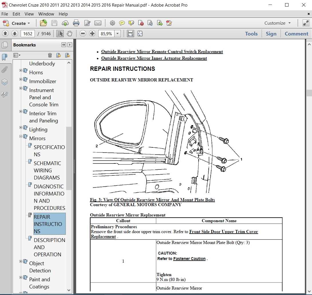 2016 chevy cruze repair manual