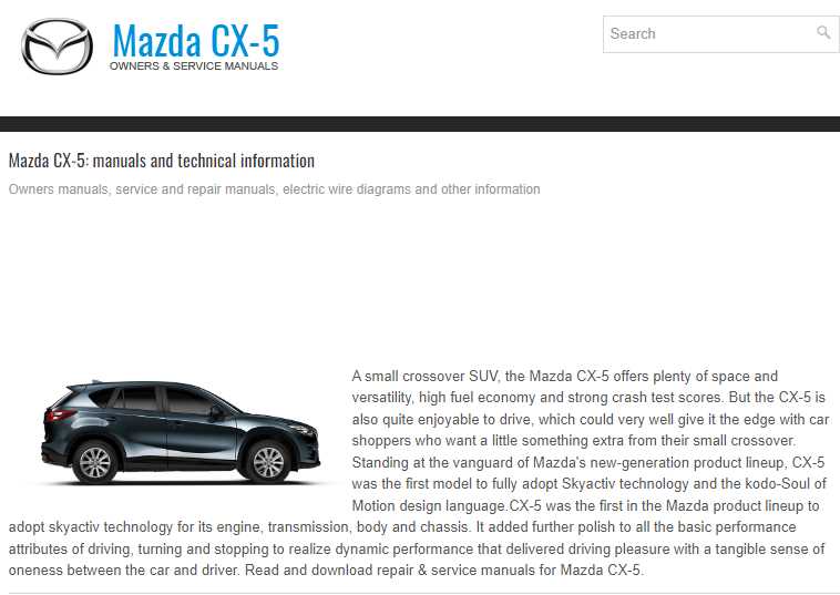 2016 mazda cx 5 repair manual