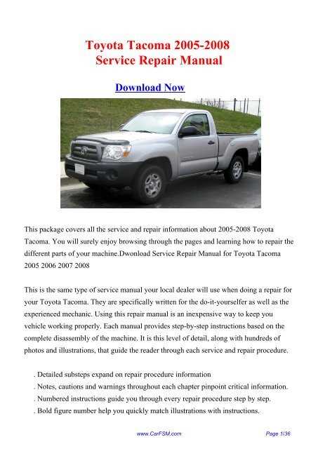 2017 tacoma repair manual