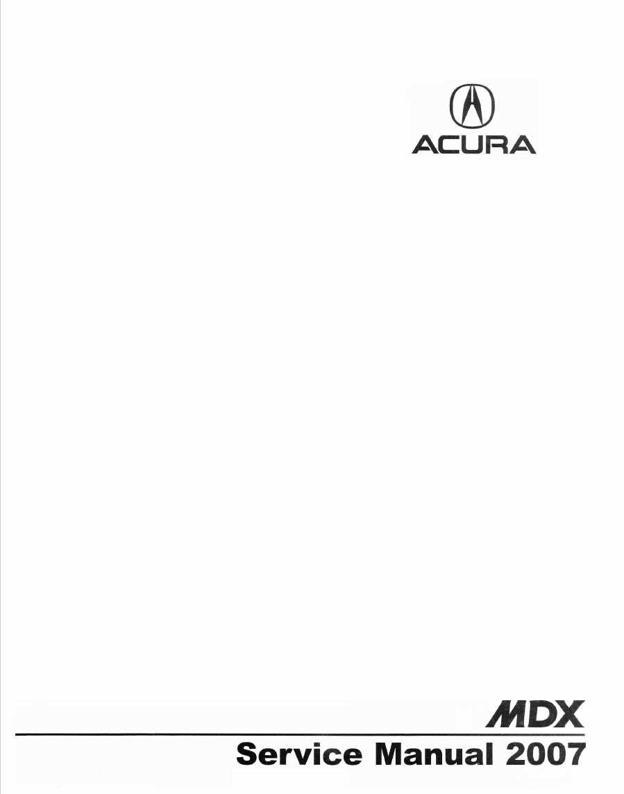 acura mdx repair manual